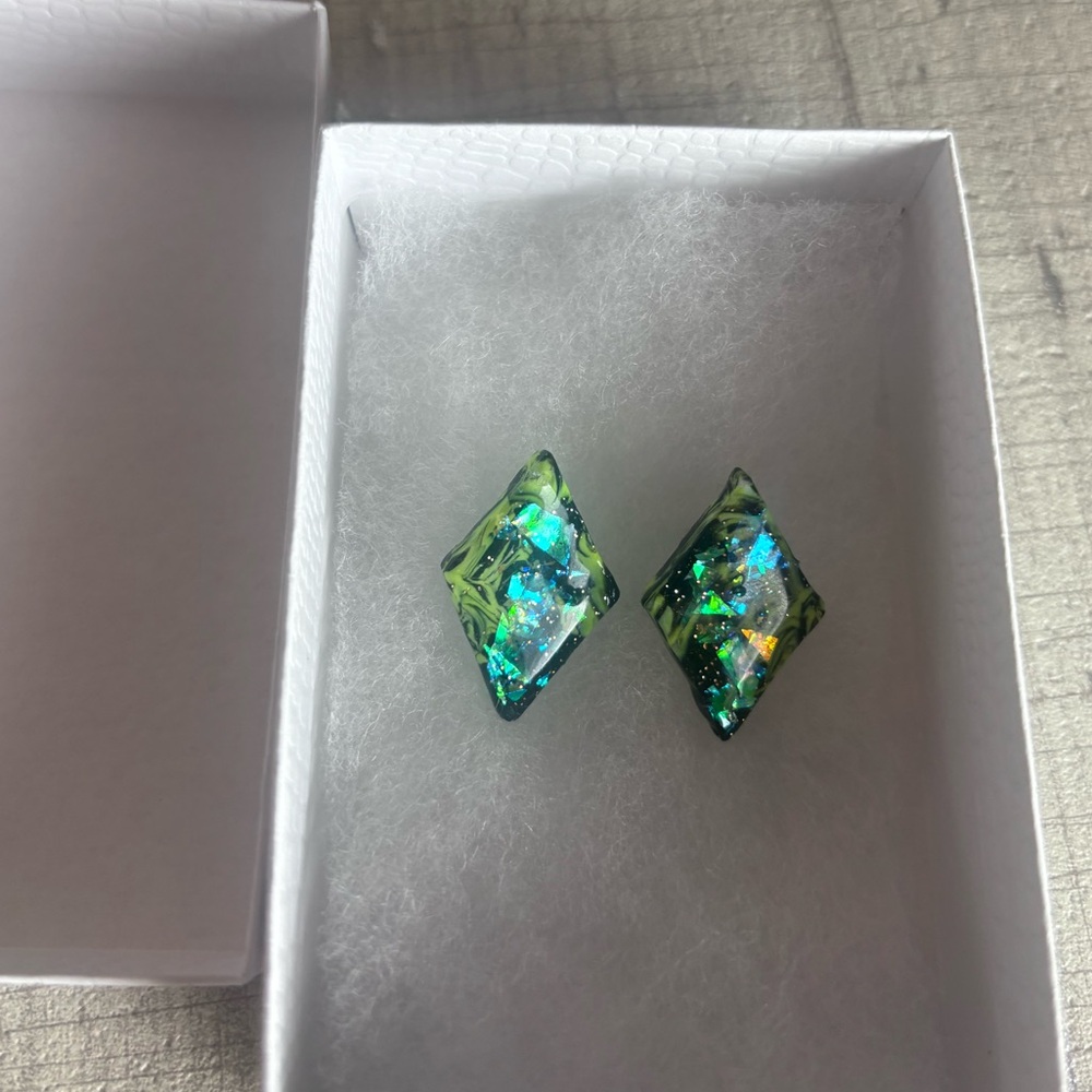 Galaxy Clay Resin Stud Earrings